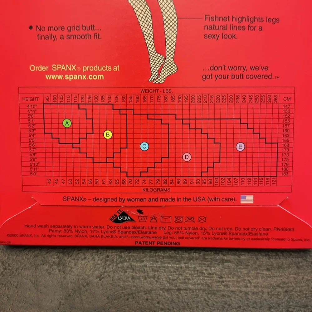 Spanx Control Top Fishnets, Black, Size A - Picture 5 of 6